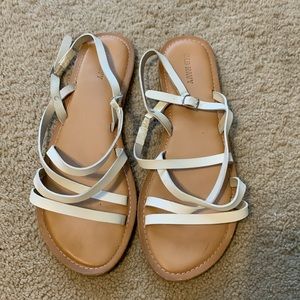 White strappy sandals
